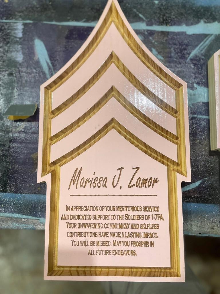 Marissa J. Zamor Chevron Appreciation Plaque