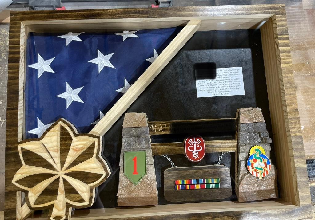 Army Retirement Shadow Box