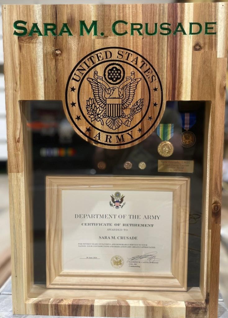 Sara M. Crusade Retirement Shadow Box