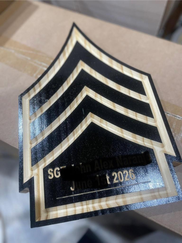 SGT Chevron Rank Plaque