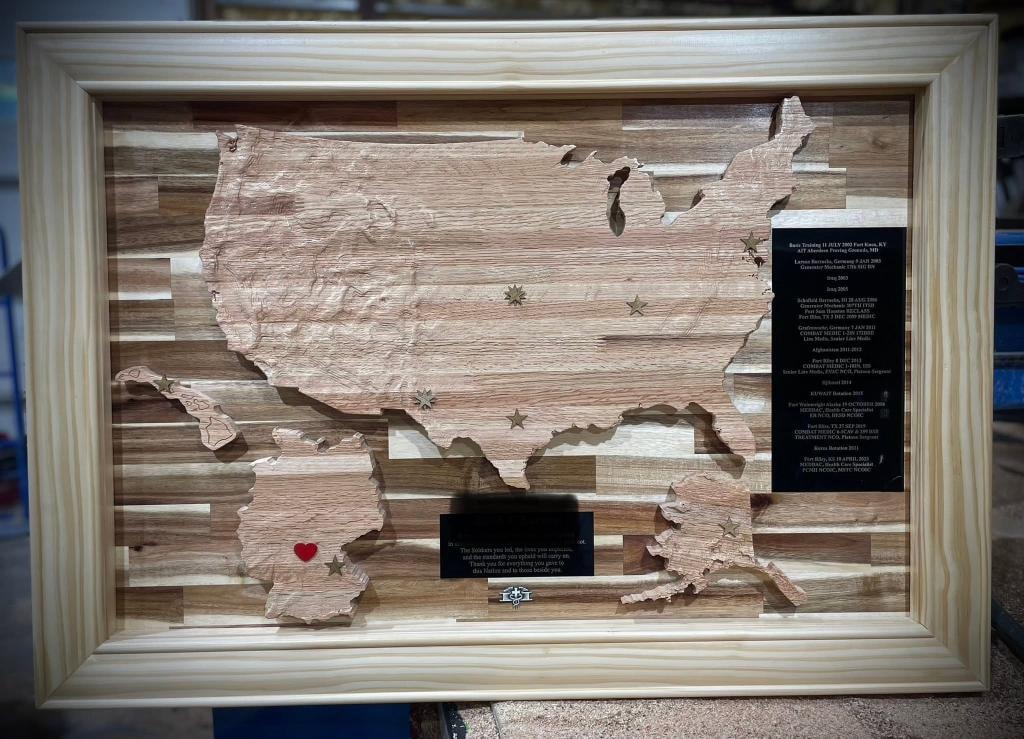 USA Duty Station Map Shadow Box